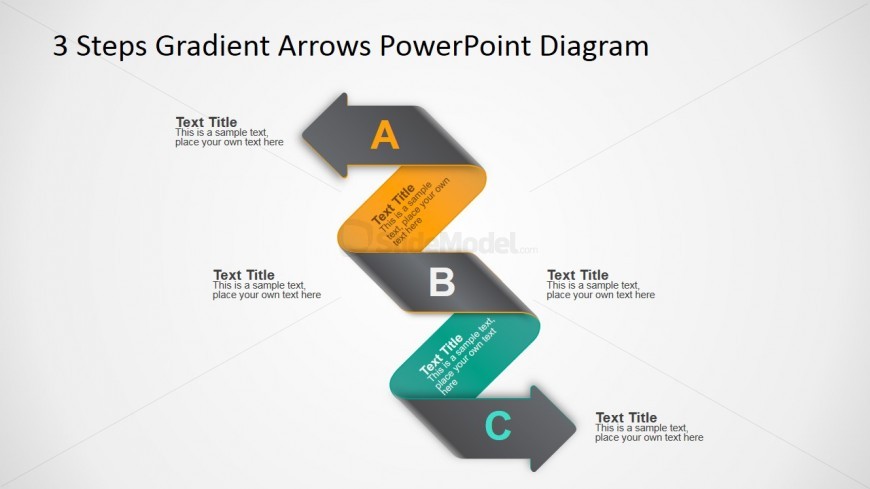 PowerPoint Diagram 3 Level 3d Arrows Material Design