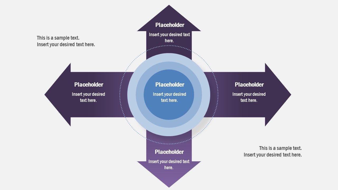 4 Arrows Core Concept Diagram Powerpoint Slidemodel 9547