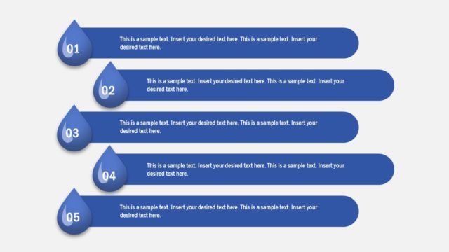 5 Item Drops Agenda Slide PowerPoint Template