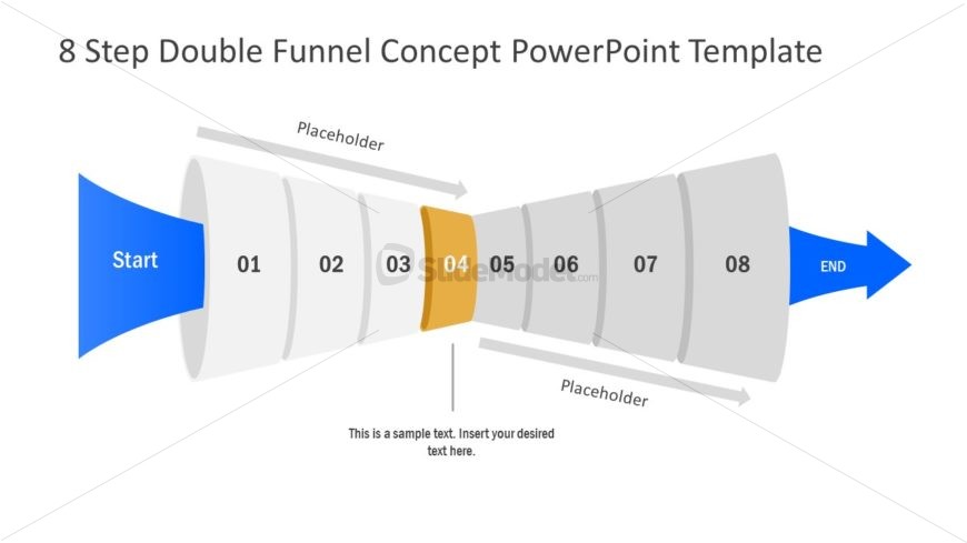 Funnel Diagram of 4 Step PPT