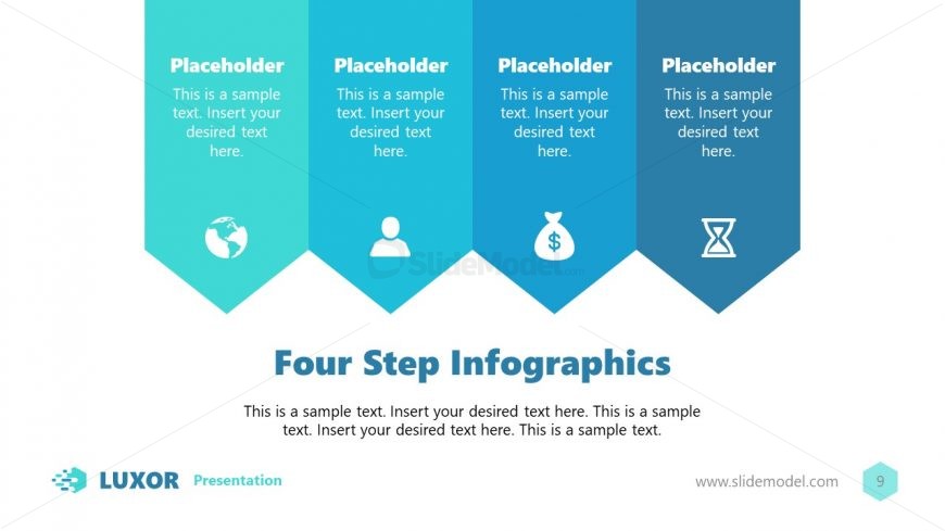 4-Steps Infographics PPT Template Slide