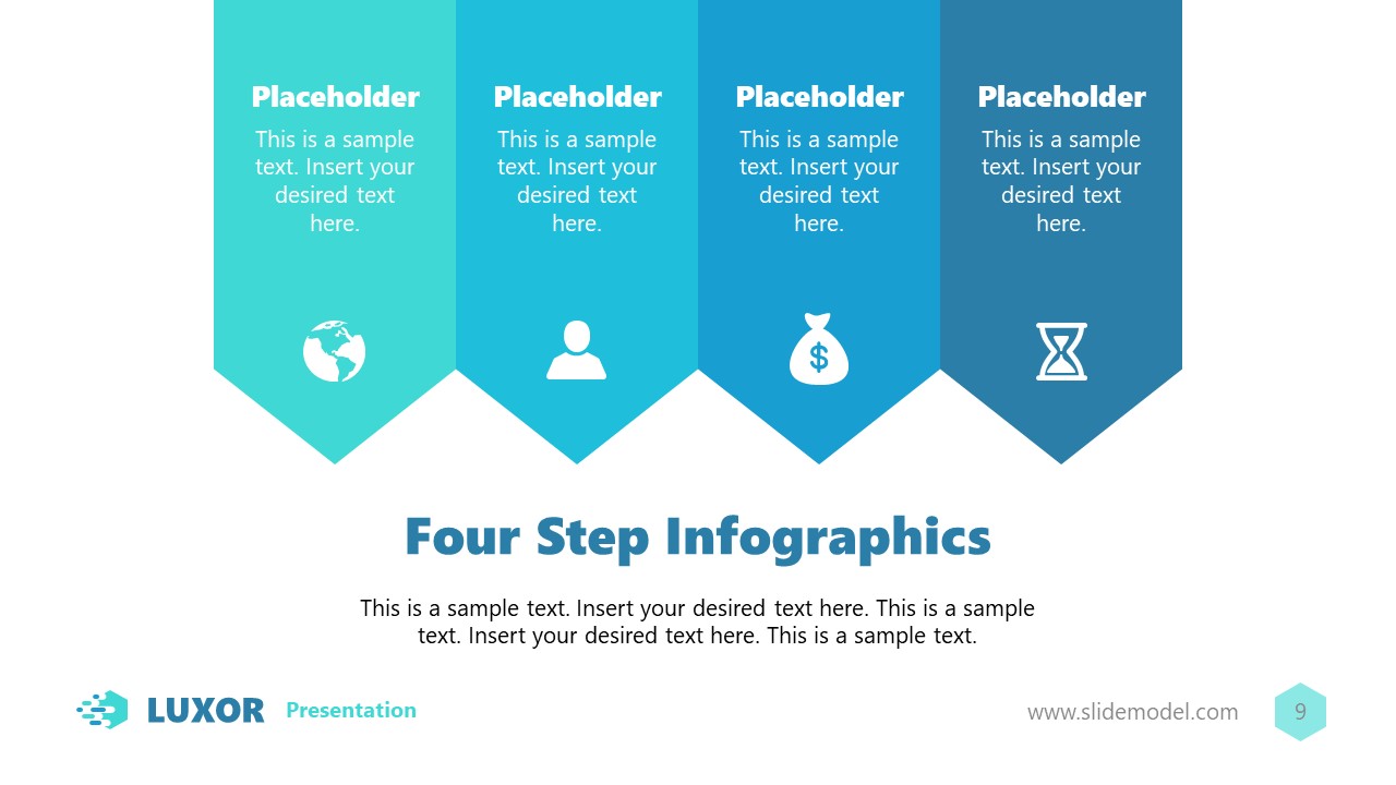 4-Steps Infographics PPT Template Slide