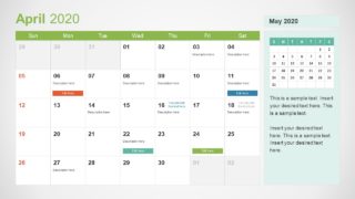 April Calendar PowerPoint Template for 2020