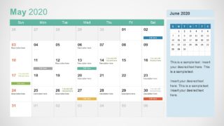 May Calendar PowerPoint Template for 2020