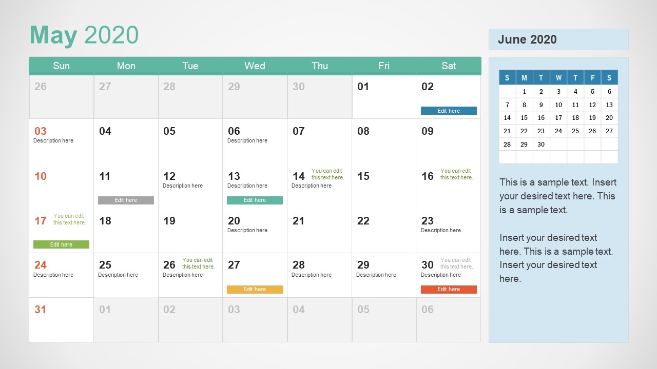 2020 Calendar PowerPoint Template SlideModel