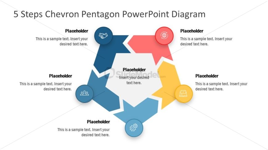 Pentagon PowerPoint 5 Stages