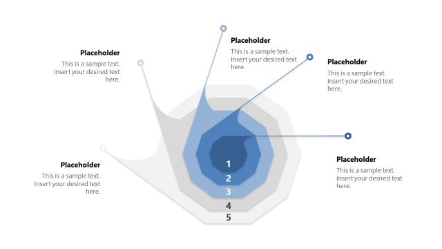 5 Step Concentric Polygons Diagram for PowerPoint