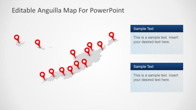 Gray Political Outline Map Anguilla PPT
