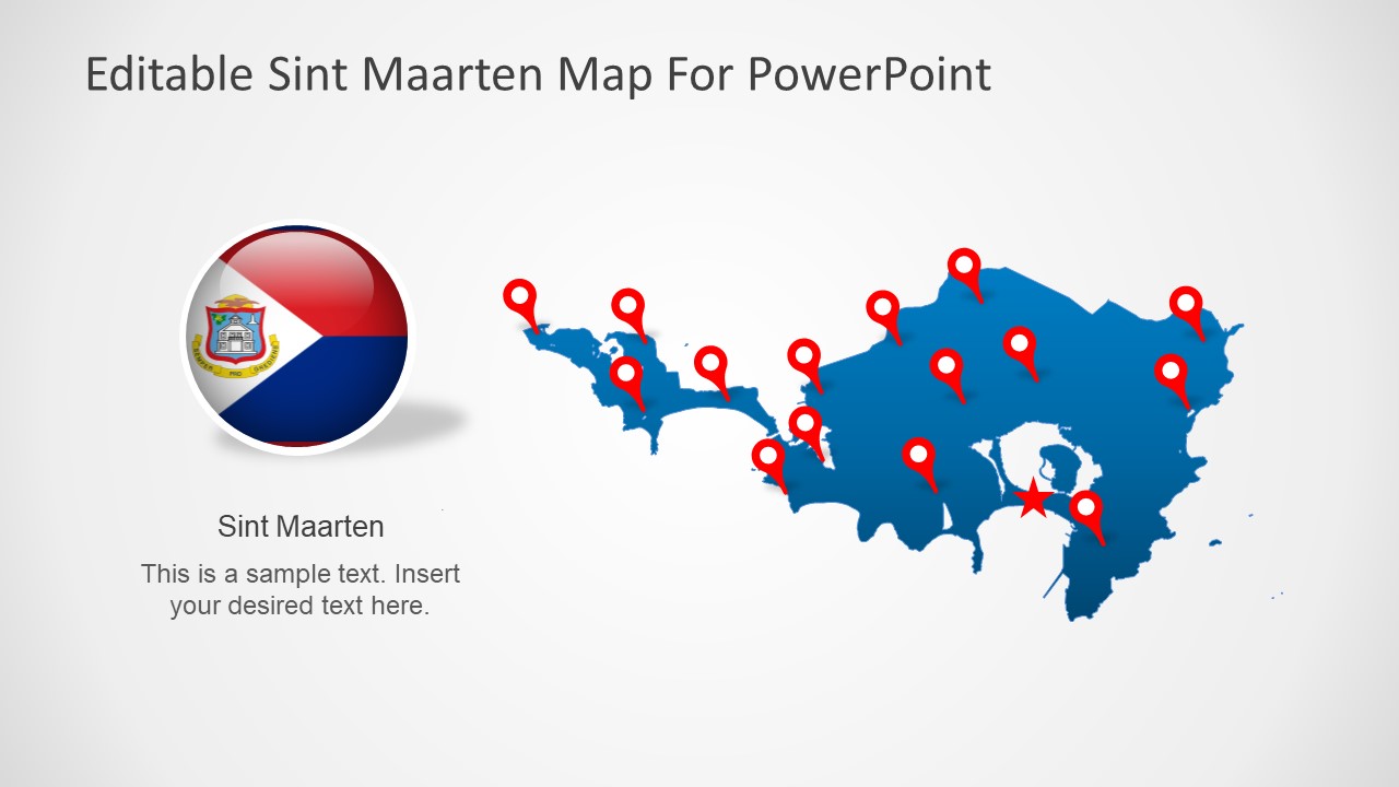 PowerPoint Map Template for Sint Maarten 