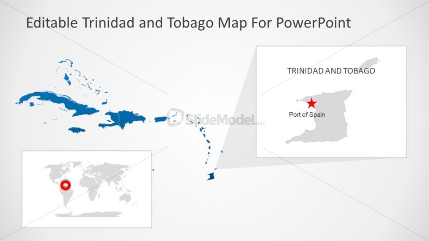 Silhouette Map of Trinidad and Tobago