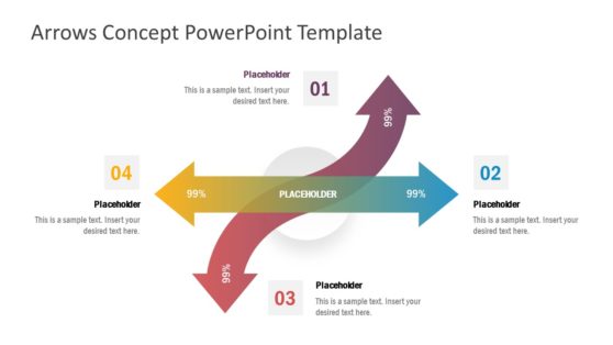 PPT 4 Steps Arrow Matrix