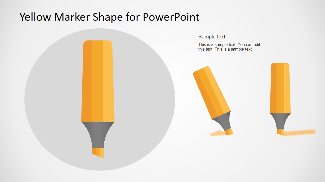 Pen, Pencil & Marker Shapes for PowerPoint SlideModel