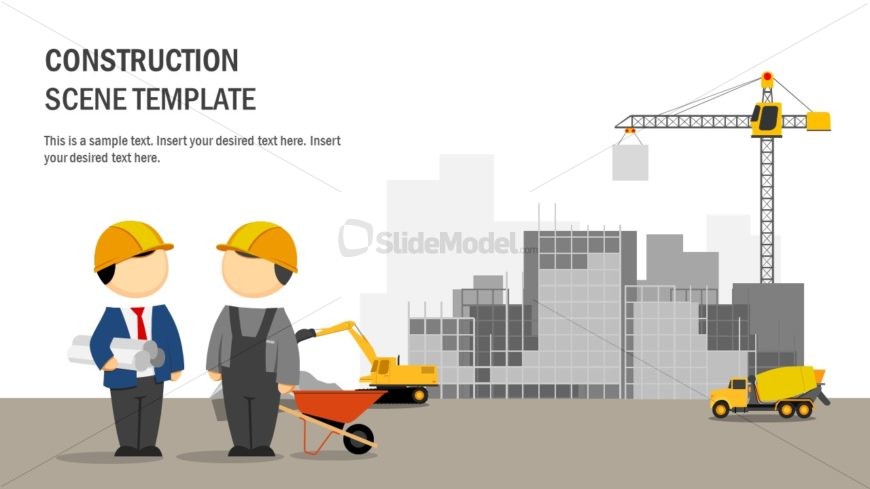 Clipart PowerPoint Template for Construction