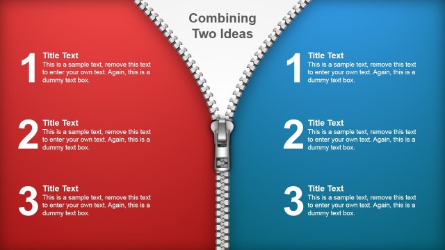 Zipper Agenda Slide Design for PowerPoint