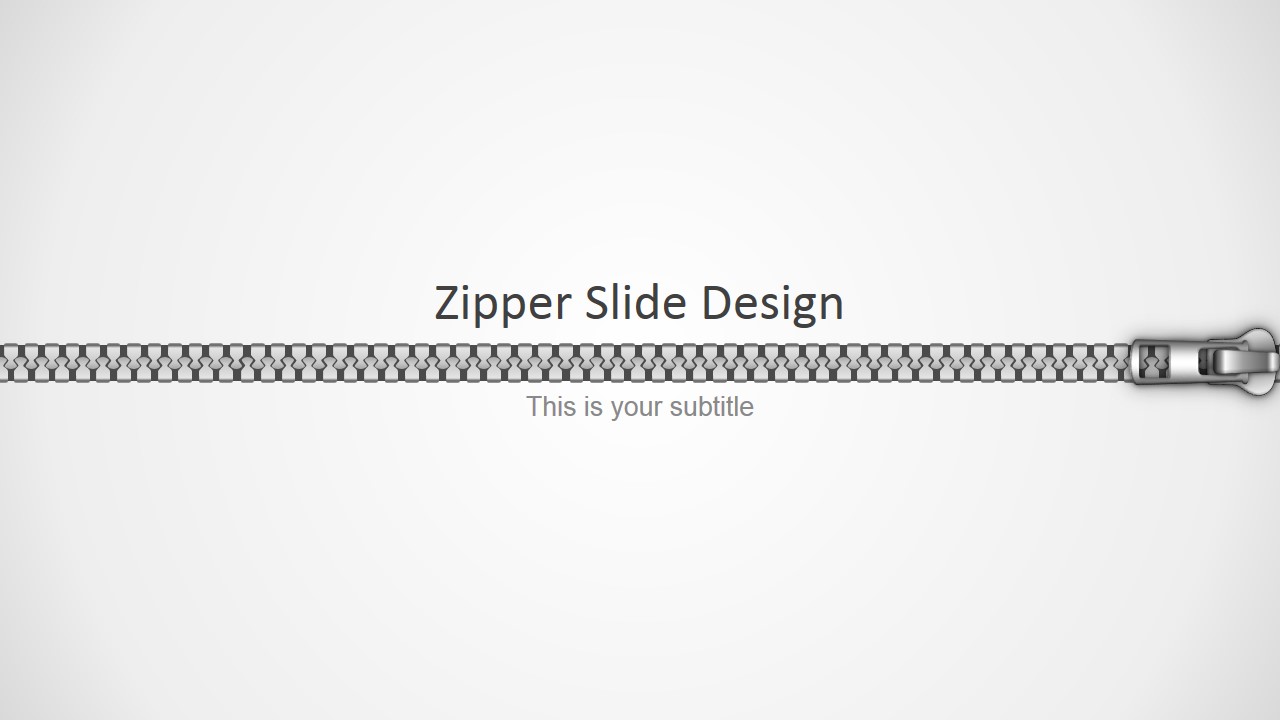 PowerPoint Zipper Shapes Horizontal Design