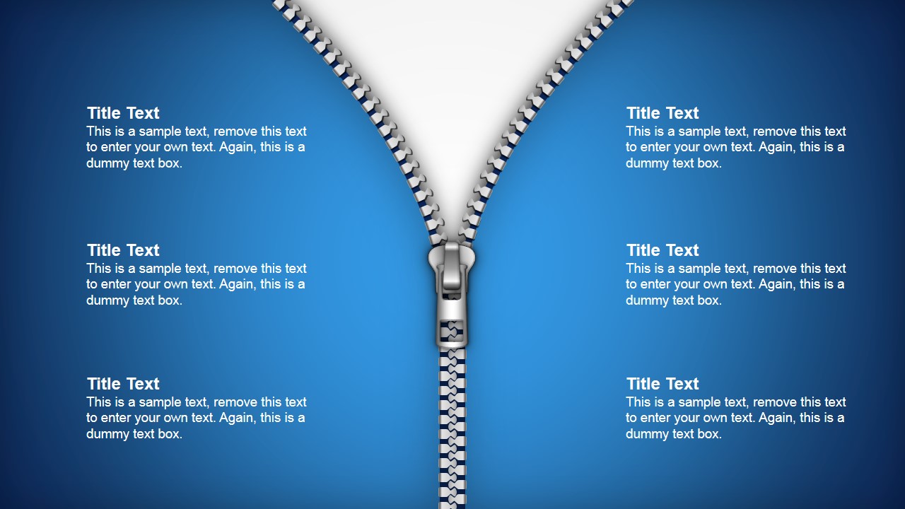 PowerPoint Zipper Shapes Vertical Opening