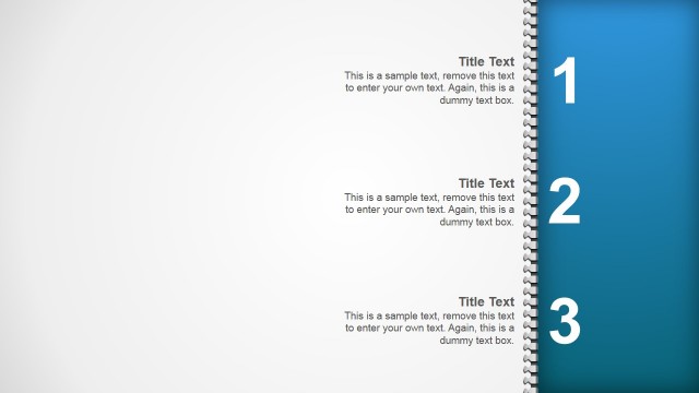 Rigth Side Agenda Design with Zipper PowerPoint Shapes