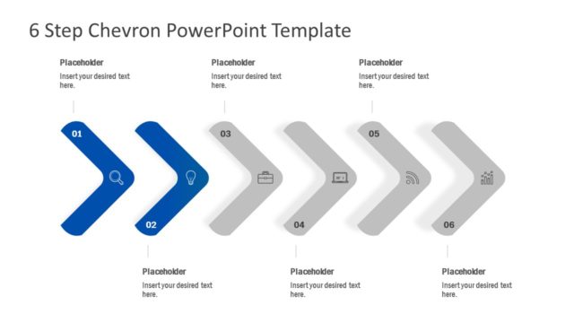 6 Steps Chevron Arrow PowerPoint