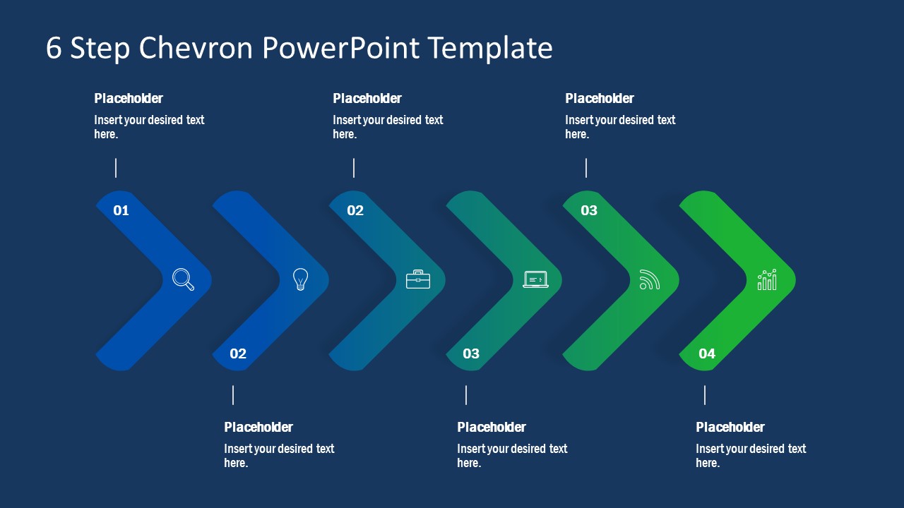 Flat PowerPoint infographic Chevron SlideModel