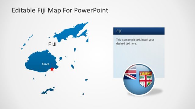 Silhouette Map of Fiji PowerPoint