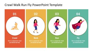 PowerPoint Diagram Crawl Walk Run Fly 