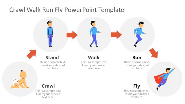 Arrow PowerPoint Crawl Stand Walk Run Fly
