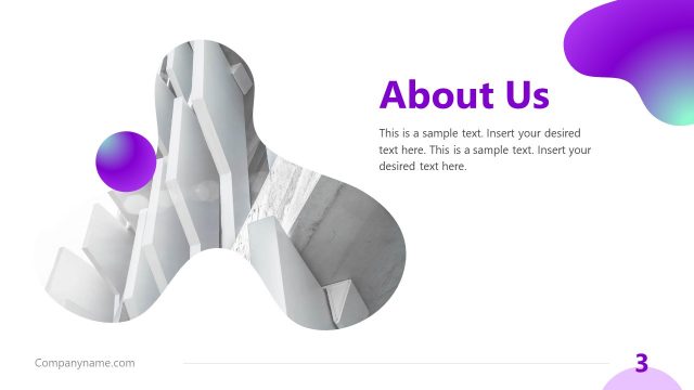 Purple Aesthetic Business PowerPoint About Us Slide