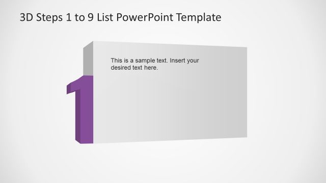 Numbered List 3D Number 1 PowerPoint Template