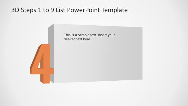 Numbered List 3D Number 4 PowerPoint Template