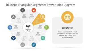 10 Triangular Segments Circular Diagram for PowerPoint