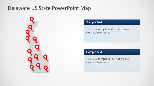 Gray Map Delaware PowerPoint