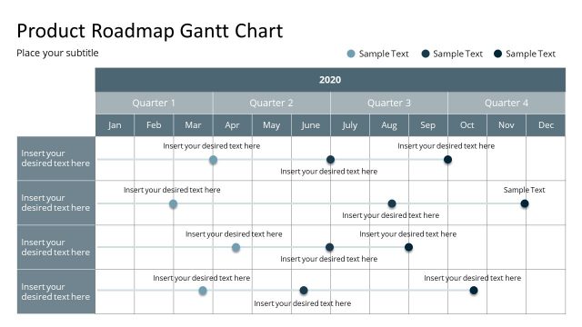 Table Layout of Project Gantt Chart PPT