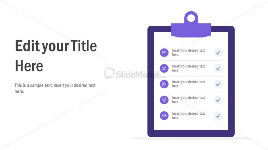 Presentation of 5 Steps Check List