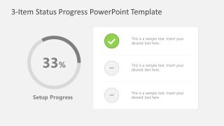 Editable 3-Item Status Progress Template for Presentation 