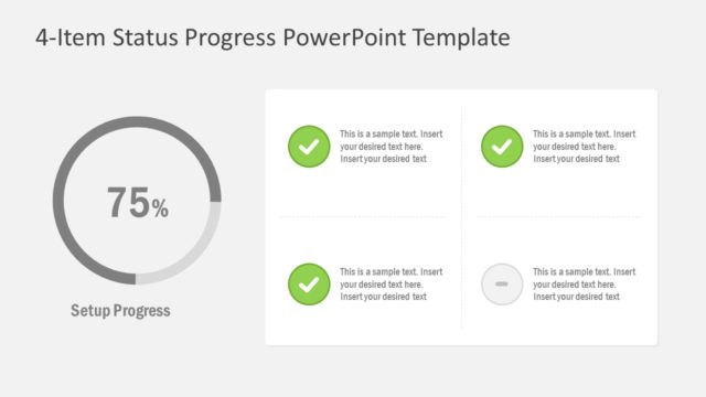 4-Item Status Progress PowerPoint Template