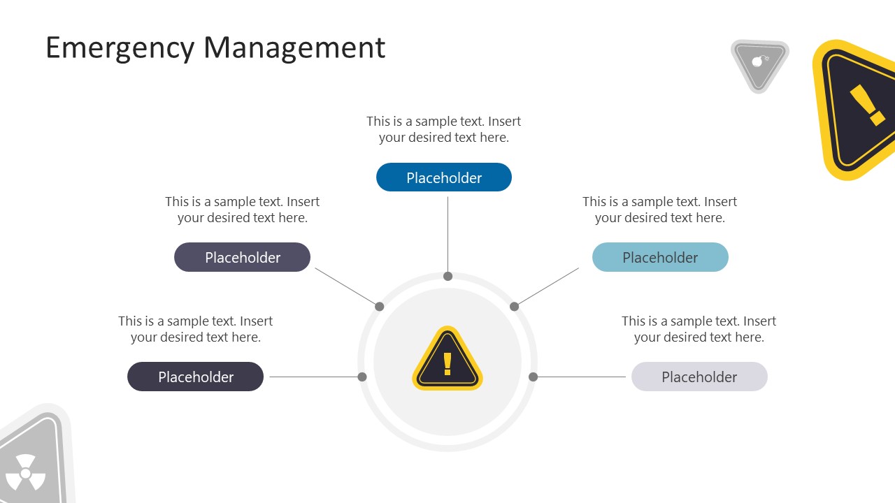 Emergency Management PPT Template - 5-Step Core Diagram