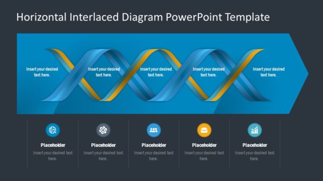5 Steps Horizontal Timeline Diagram PPT