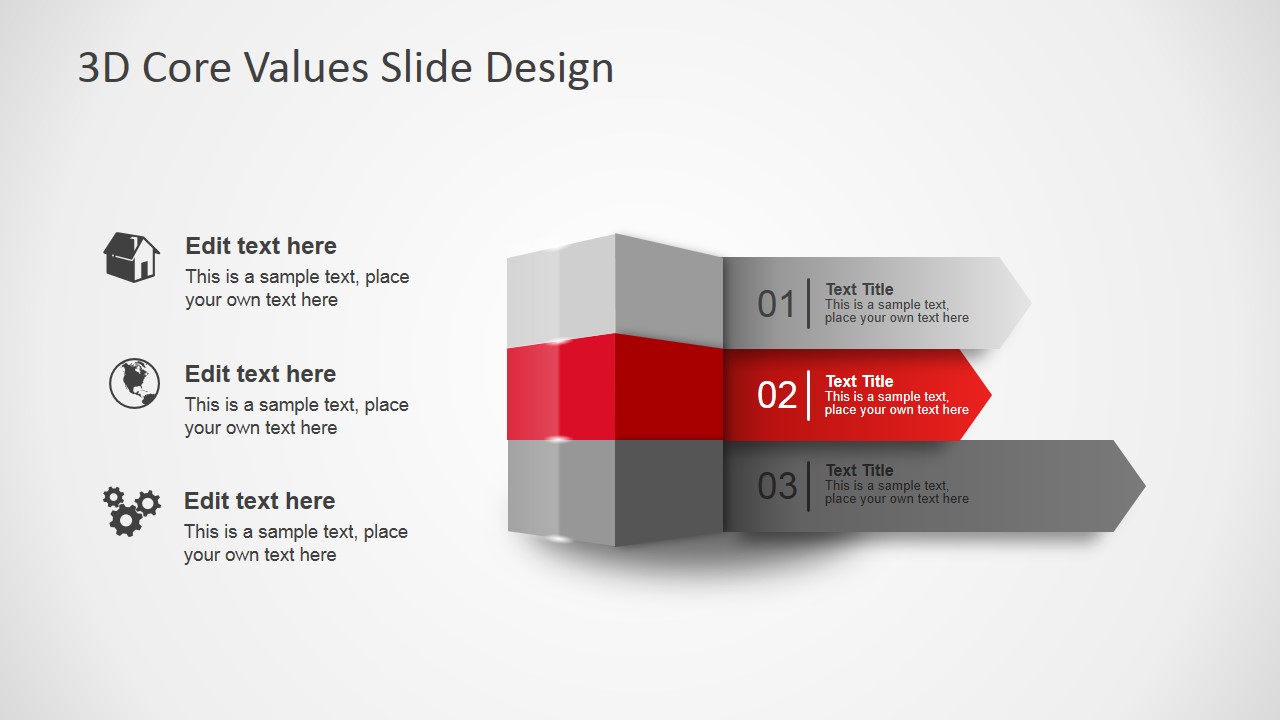 3D Core Values Slide Design for PowerPoint - SlideModel