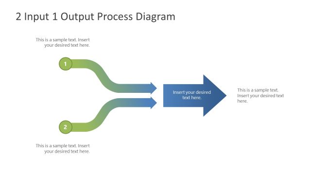 Two Input One Output Arrows PowerPoint Diagram