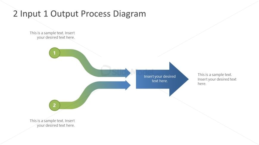 Customizable Two Input One Output Arrows PowerPoint Template