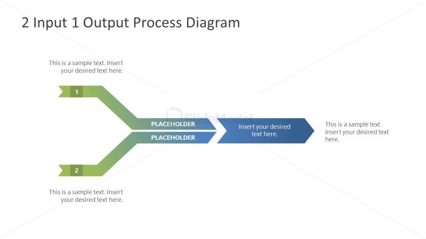 Two Input One Output Arrows PPT Diagram Template