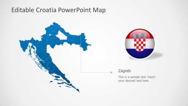 Editable Croatia Map PowerPoint Template