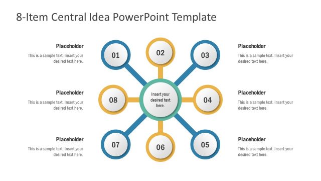 8-Item Central Idea PowerPoint Template