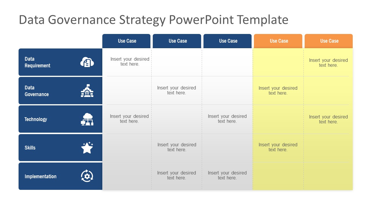 Data Governance Matrix Template PPT SlideModel