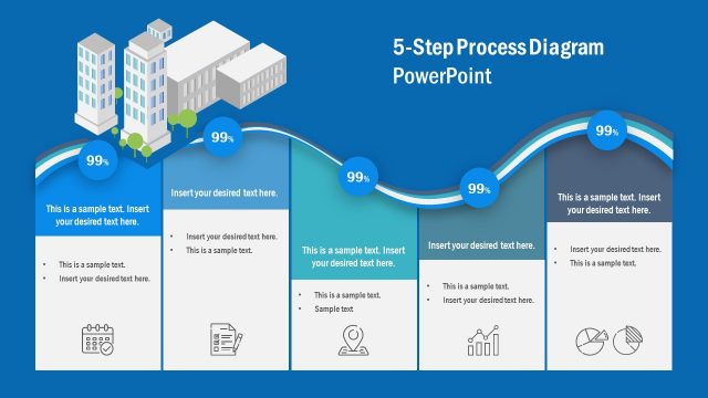 Process Diagram 5 Steps PowerPoint