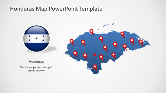 Editable Honduras Map PowerPoint Template