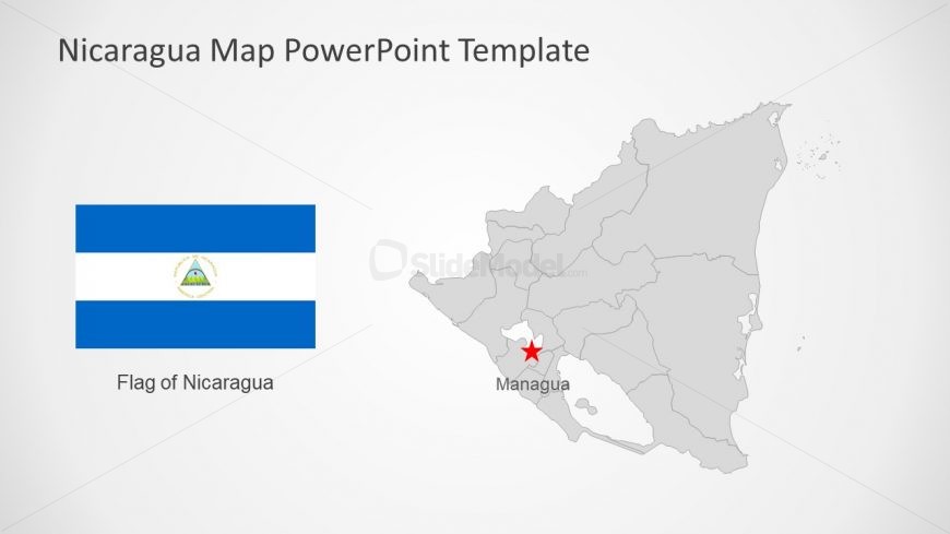 Flag Shapes and Nicaragua Map Silhouette