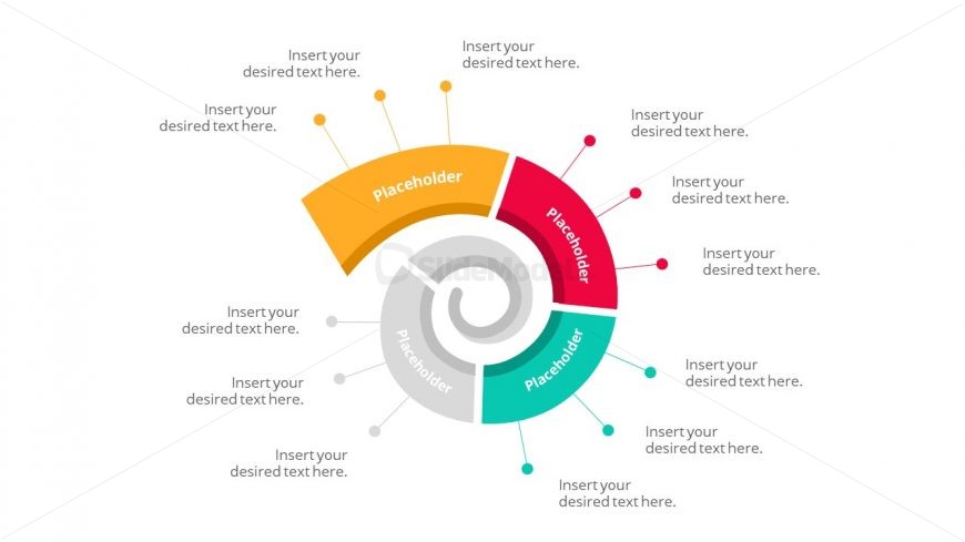 PPT Spiral Diagram Editable Slide