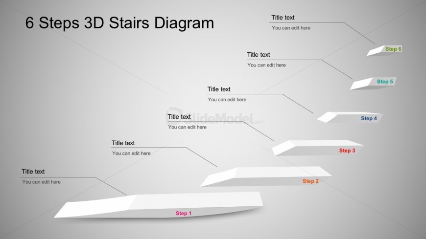 3D Stairs Diagram PowerPoint