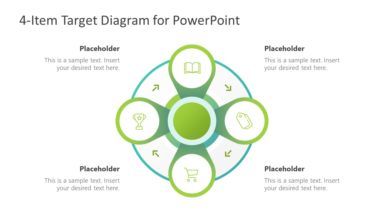 4-Item Target Diagram for PowerPoint - SlideModel